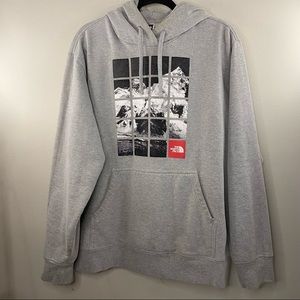 The North Face Mountain Graphic Print Grey Hoodie Sweatshirt